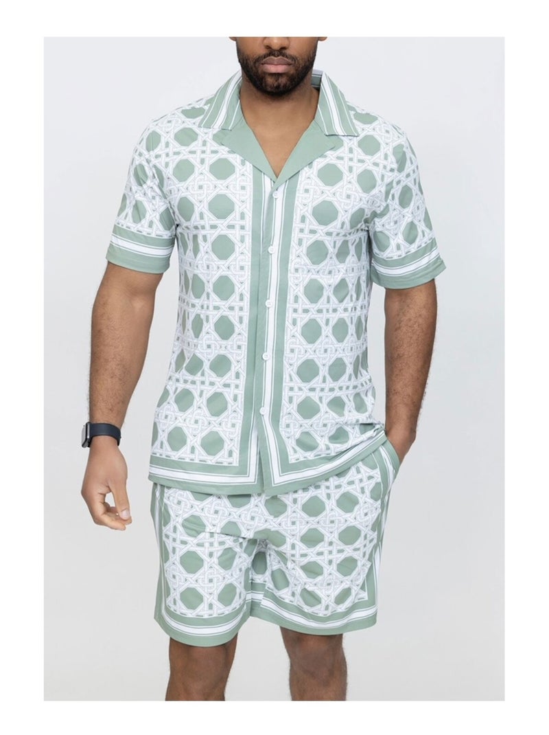Ensemble Short,Chemise Kebello Vert - Kiabi