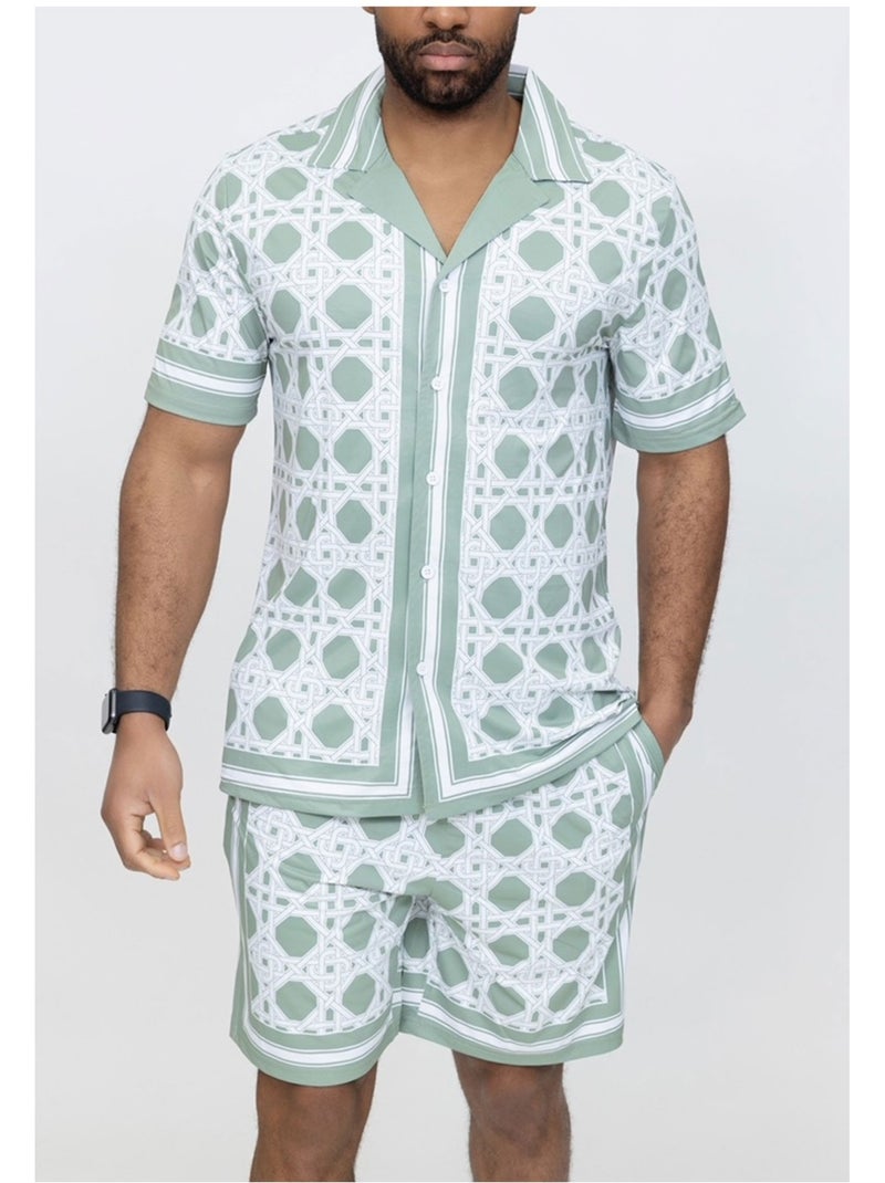 Ensemble Short,Chemise Kebello Vert - Kiabi