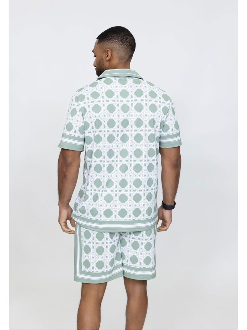 Ensemble Short,Chemise Kebello Vert - Kiabi