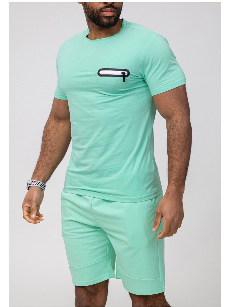 Ensemble Short,T-shirt Kebello Bleu ciel - Kiabi