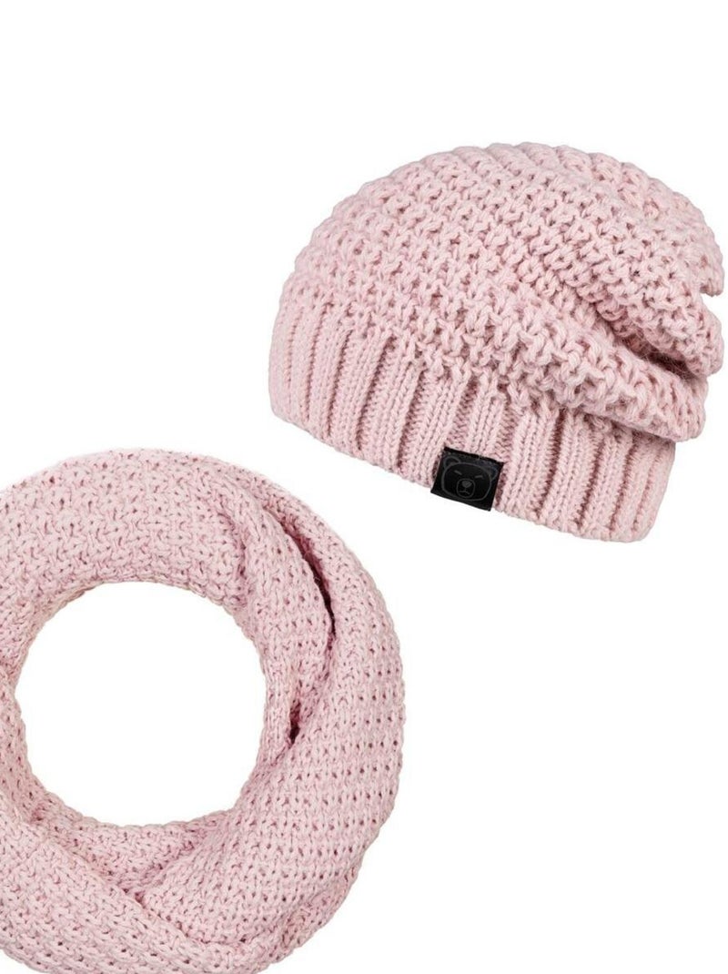 Ensemble Snood Bonnet Elixa - Made in UE Rose - Kiabi