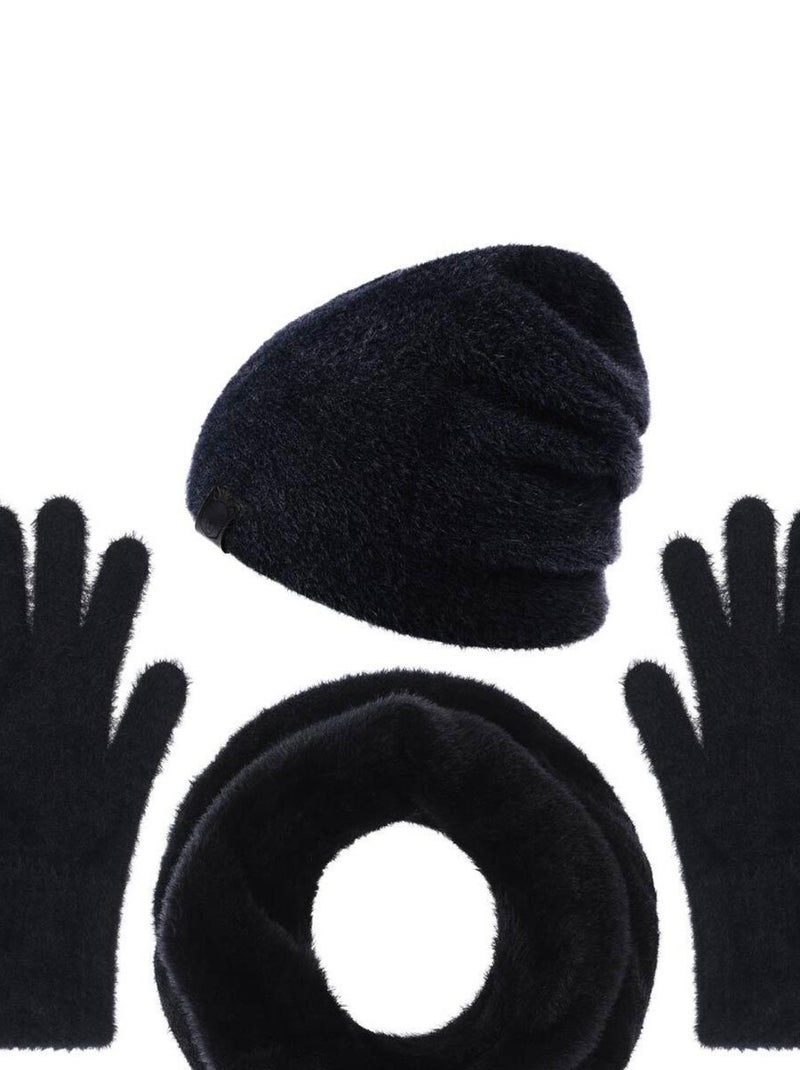 Ensemble Snood Bonnet Gants Etama - Made in UE Noir - Kiabi