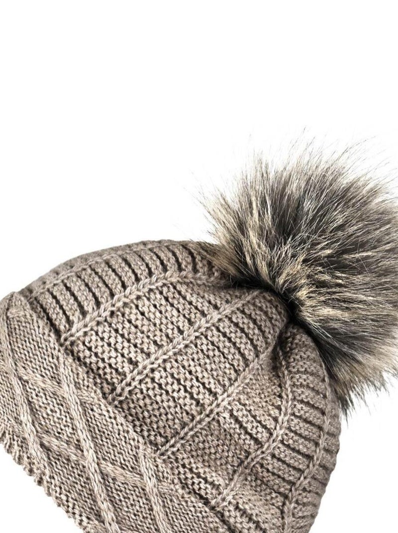 Ensemble Snood Bonnet Komin - Made in UE Marron clair - Kiabi