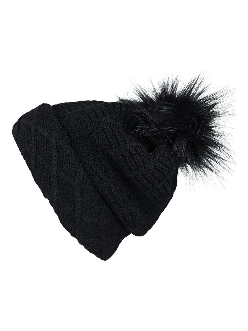 Ensemble hiver bonnet et snood femme Noir Komin