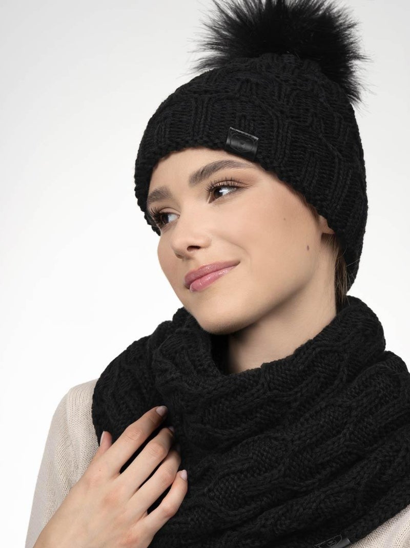 Ensemble Snood Bonnet Maribel - Made in UE Noir - Kiabi