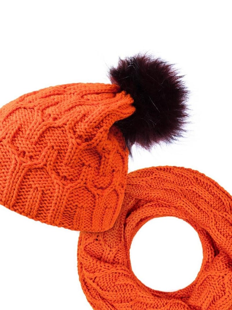 Ensemble Snood Bonnet Maribel - Made in UE Orange - Kiabi