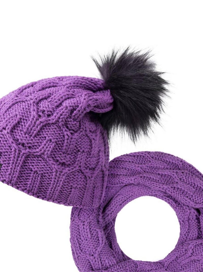 Ensemble Snood Bonnet Maribel - Made in UE Violet - Kiabi