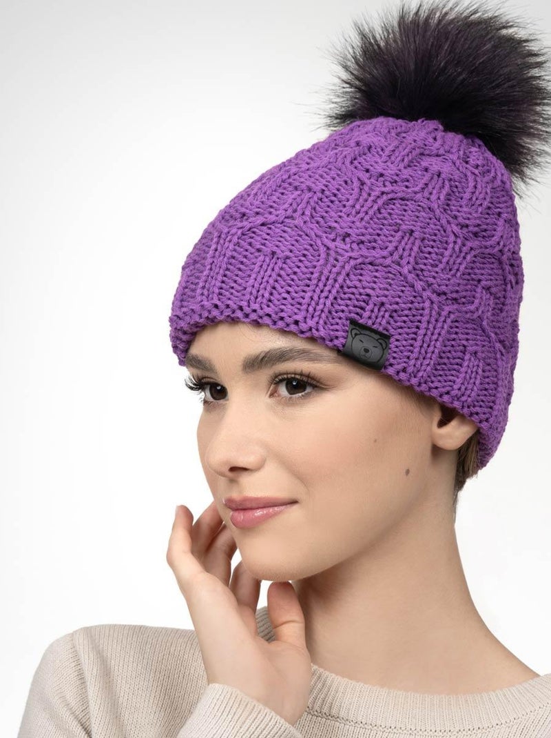 Ensemble Snood Bonnet Maribel - Made in UE Violet - Kiabi