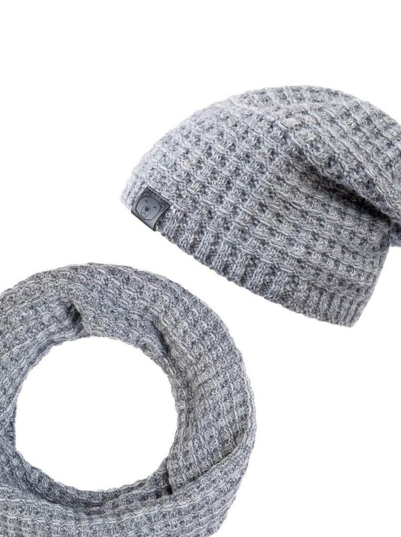 Ensemble Snood Bonnet Maxim - Made in UE Gris - Kiabi