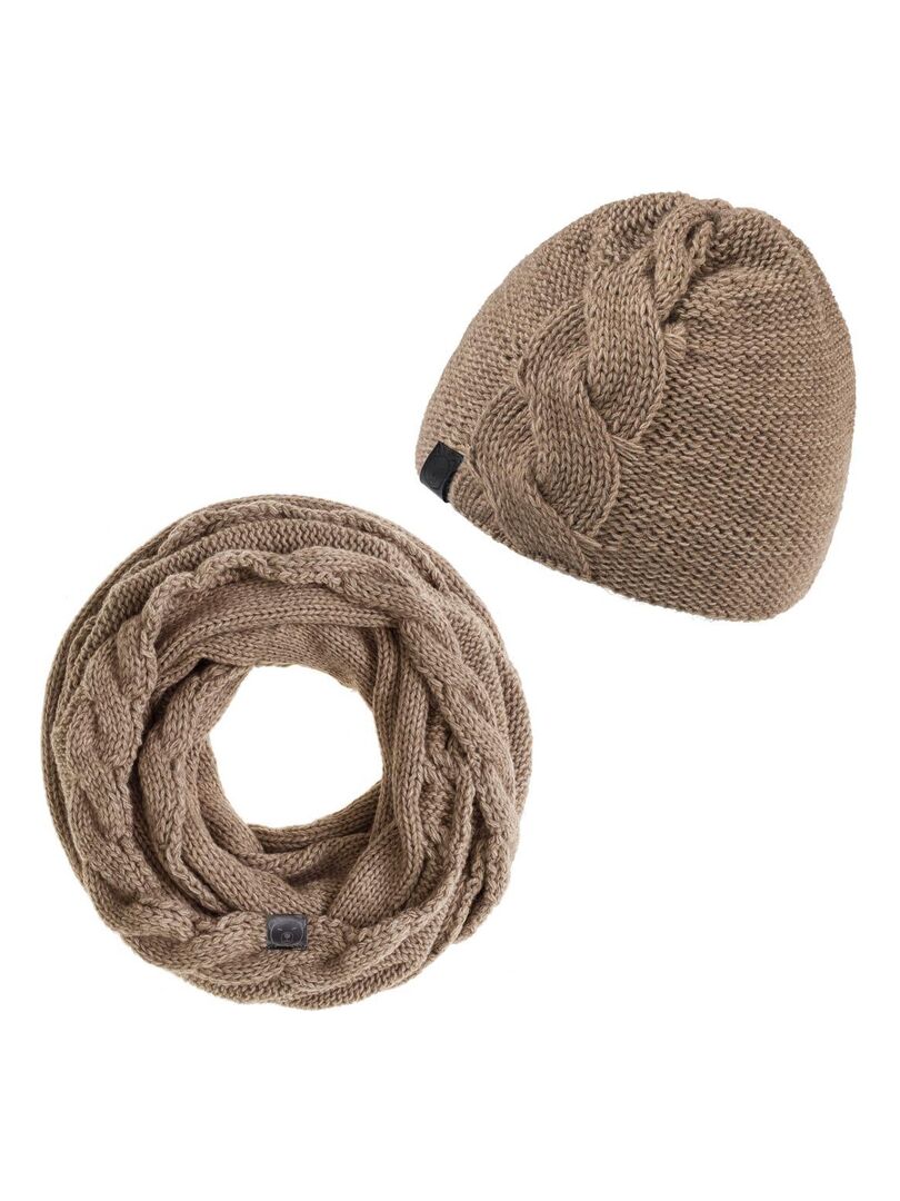 Ensemble Snood Bonnet Gants Etama - Made in UE - Marron clair - Kiabi -  57.00€