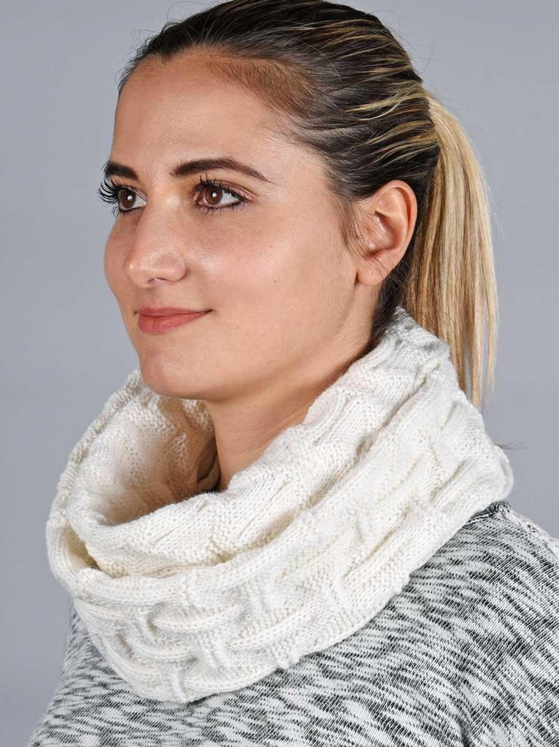 Ensemble Snood Bonnet Nora - Made in UE Blanc - Kiabi