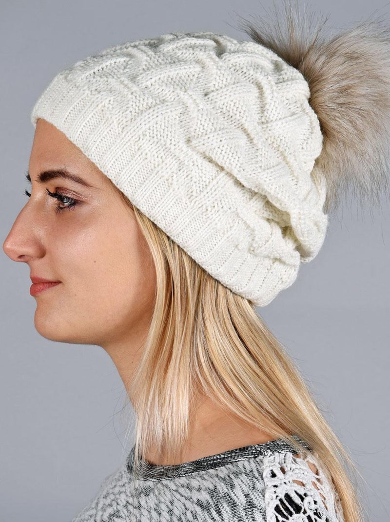 Ensemble Snood Bonnet Nora - Made in UE Blanc - Kiabi