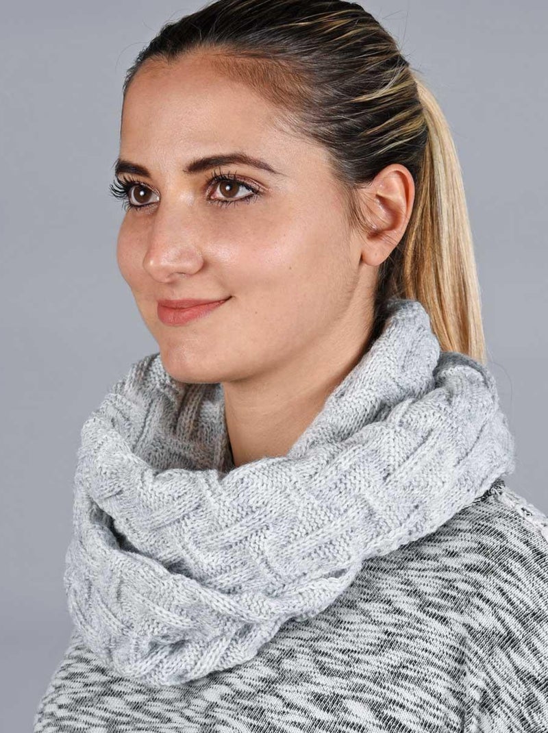Ensemble Snood Bonnet Nora - Made in UE Gris clair - Kiabi