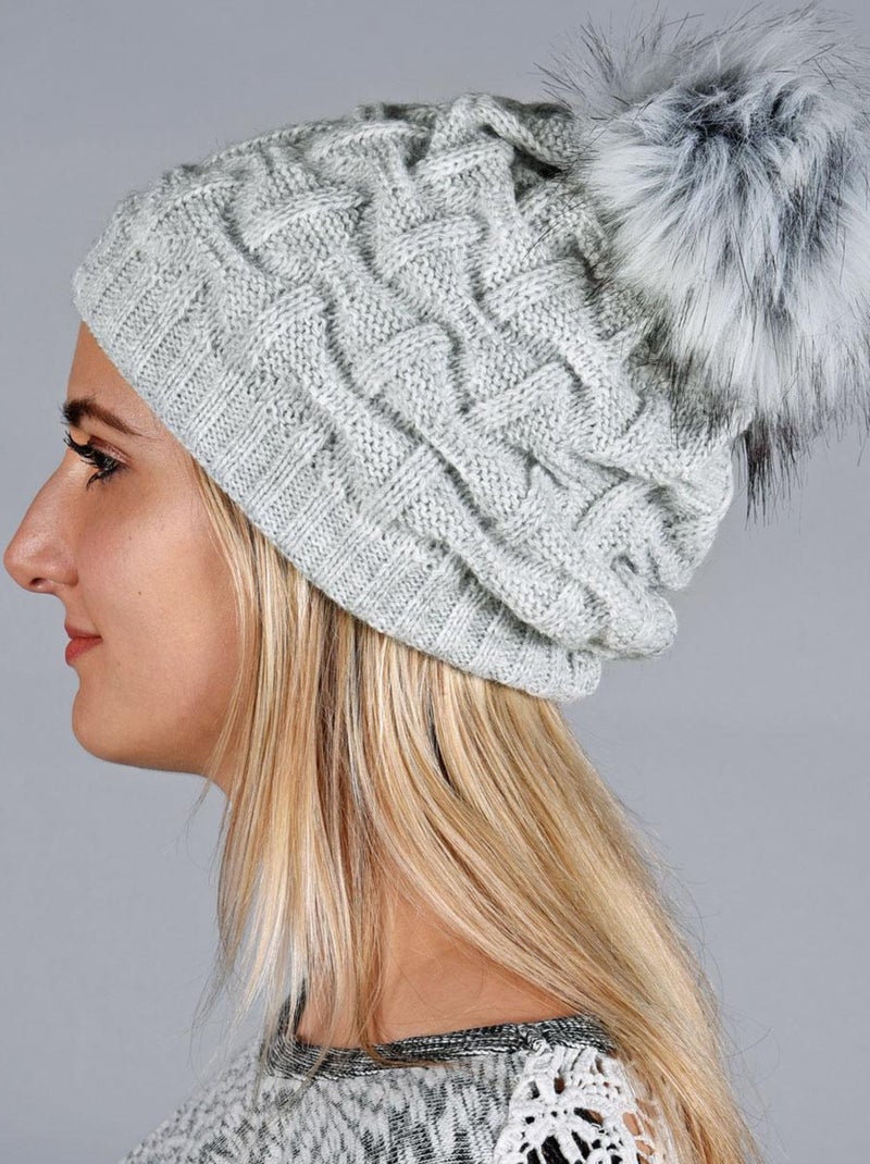 Ensemble Snood Bonnet Nora - Made in UE Gris clair - Kiabi