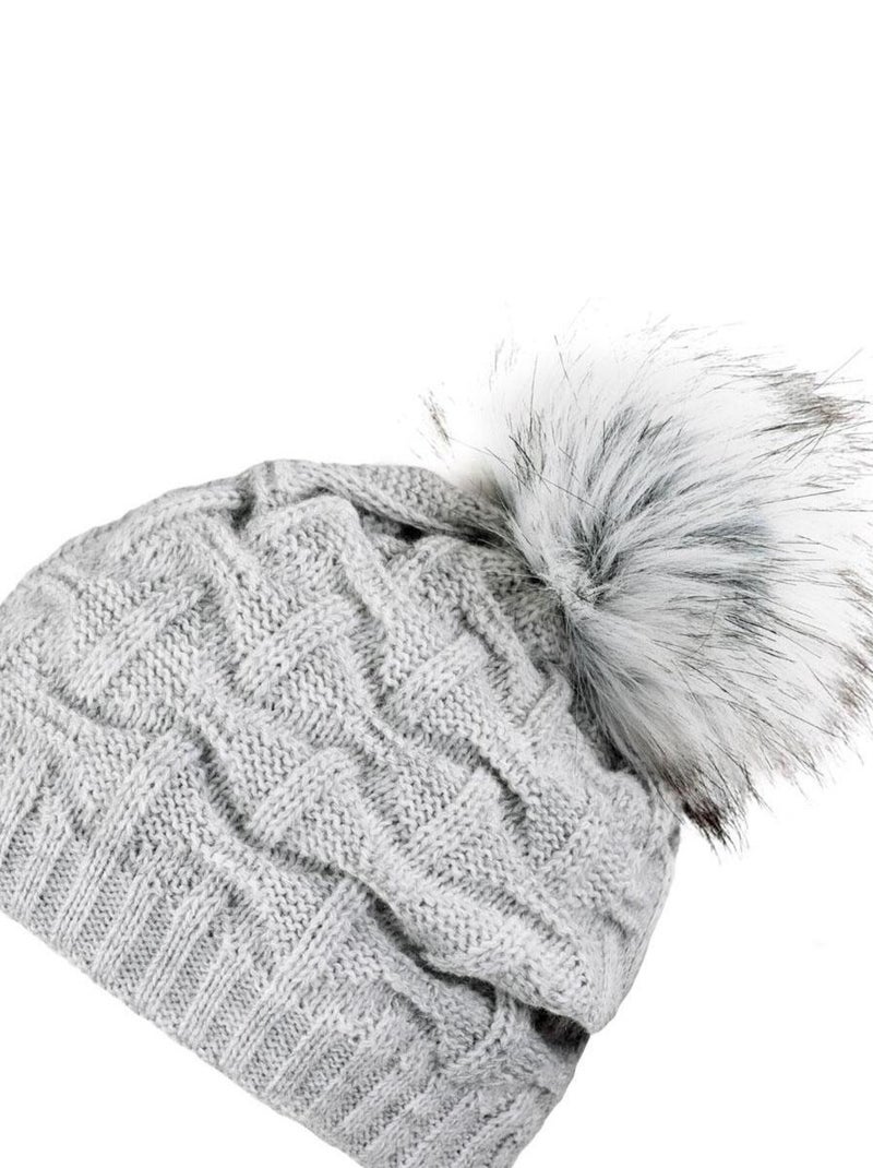 Ensemble Snood Bonnet Nora - Made in UE Gris clair - Kiabi