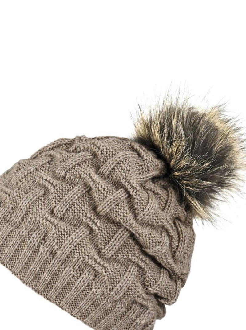 Ensemble Snood Bonnet Nora - Made in UE Marron clair - Kiabi