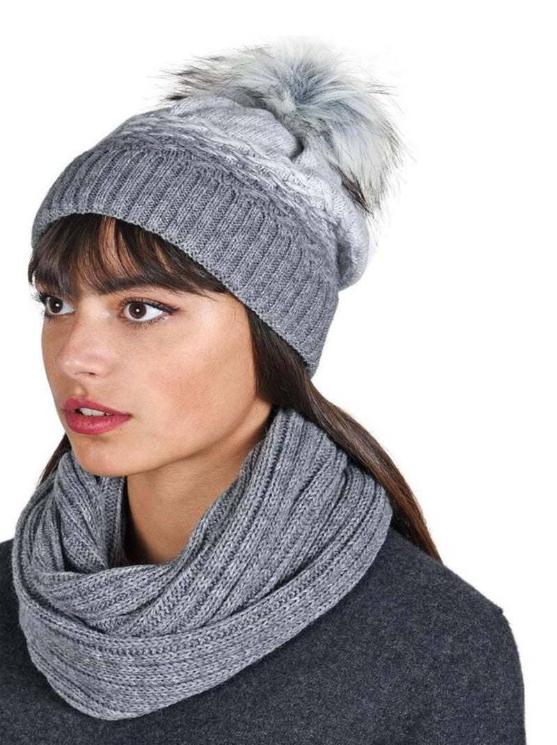 Ensemble Snood Bonnet Optima - Made in UE Gris - Kiabi