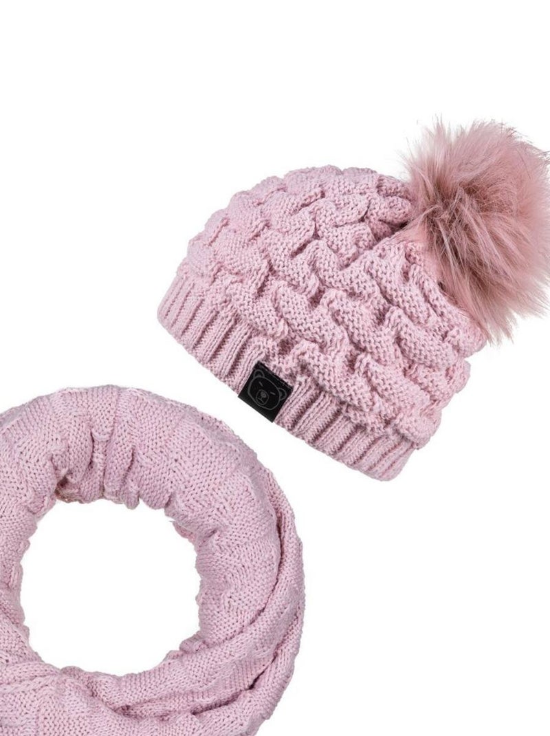 Ensemble Snood Bonnet Wiska - Made in UE Rose - Kiabi