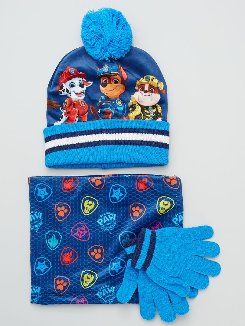 Ensemble Snood + gants + bonnet 'Pat' Patrouille' bleu - Kiabi