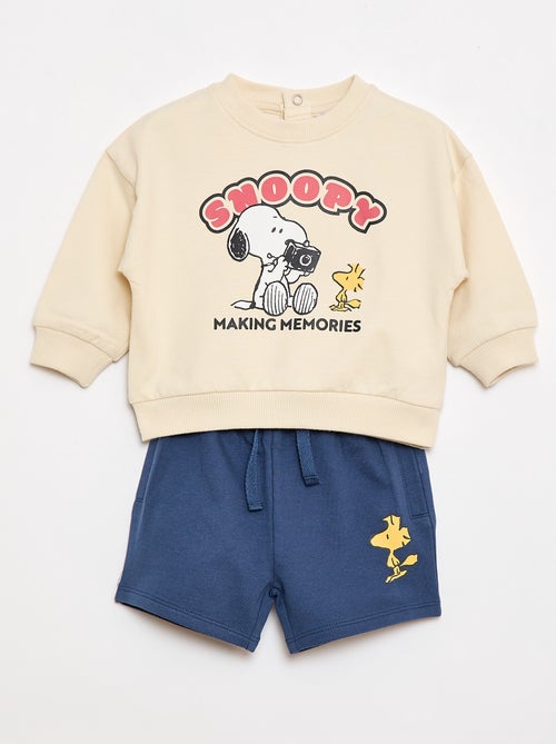 Ensemble 'Snoopy' 2 pièces sweat + short - Kiabi