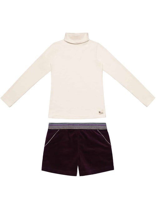 Ensemble   Sous-pull  & short  marron - 'LA FAUTE A VOLTAIRE' - Kiabi