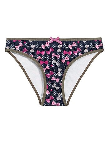 Ensemble soutien-gorge triangle sans armatures imprimé noeuds + slip CUTIE - Pomm'Poire