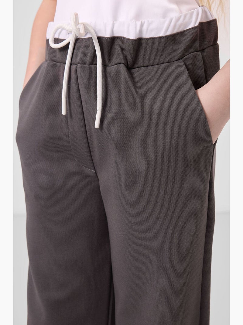Ensemble sport coton polyester tommy Gris Noir - Kiabi