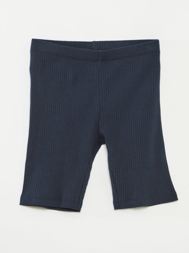 Ensemble sport débardeur + cycliste côtelé - 2 pièces Bleu - Kiabi