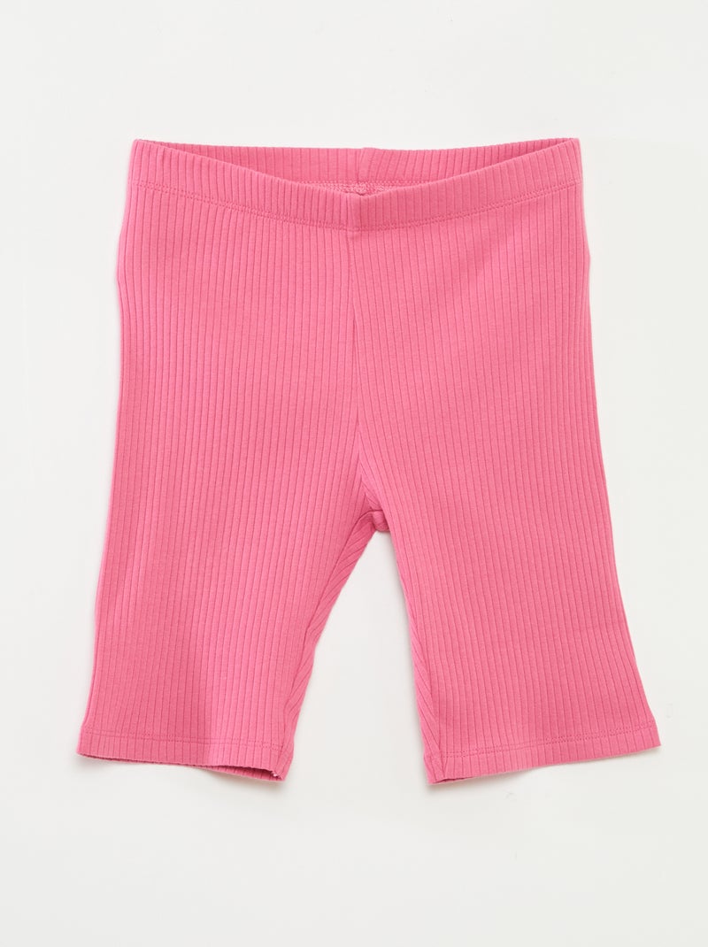 Ensemble sport débardeur + cycliste côtelé - 2 pièces Rose - Kiabi