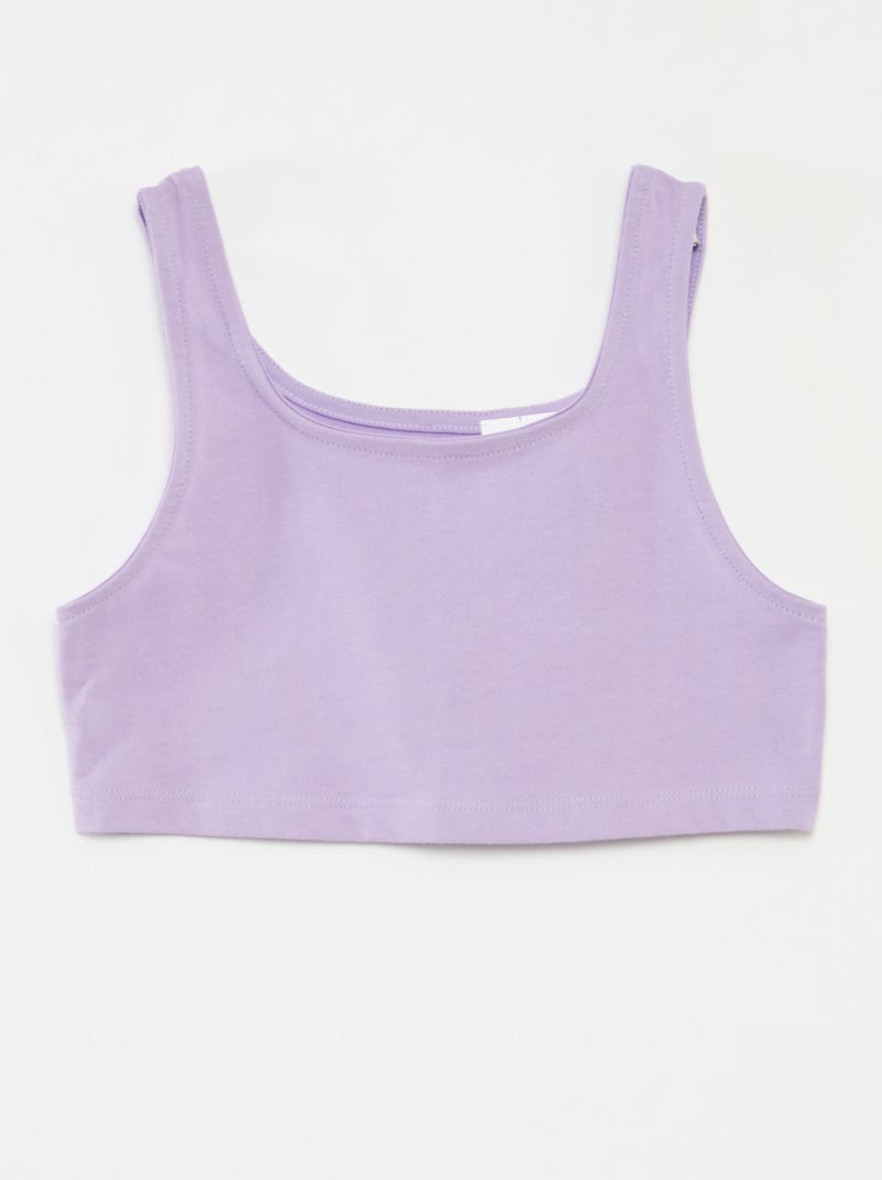 Ensemble sport débardeur + cycliste côtelé - 2 pièces Violet - Kiabi