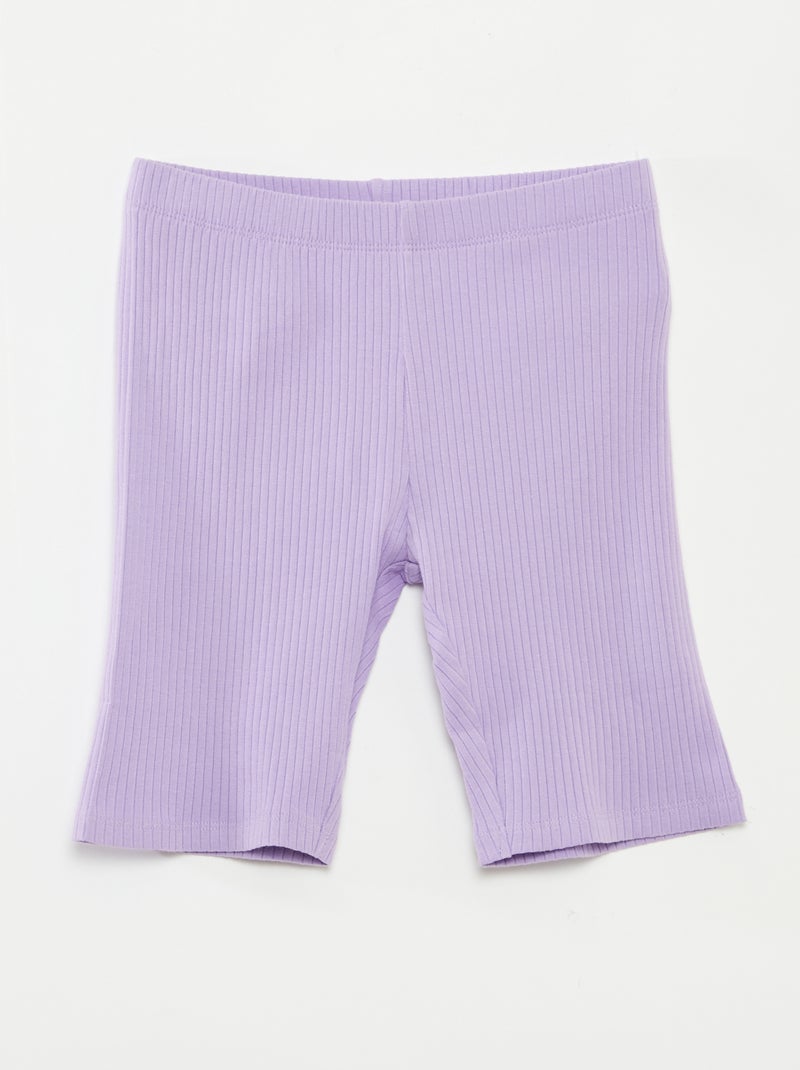Ensemble sport débardeur + cycliste côtelé - 2 pièces Violet - Kiabi