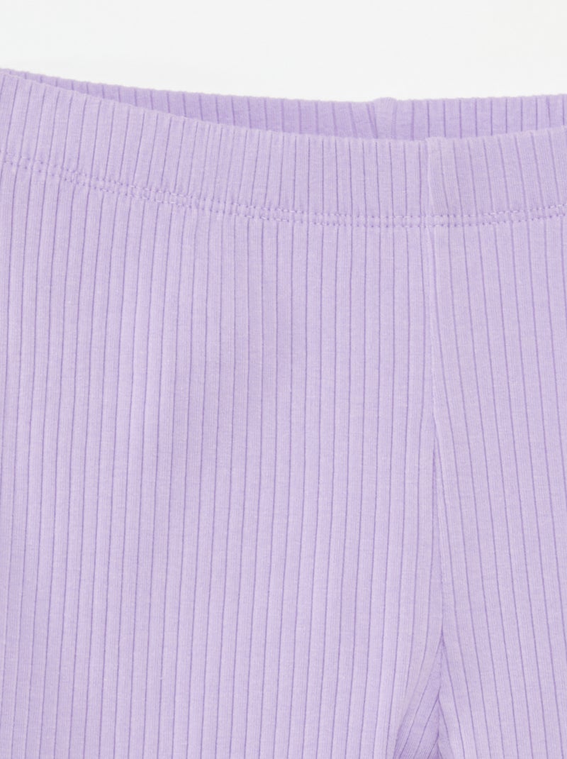 Ensemble sport débardeur + cycliste côtelé - 2 pièces Violet - Kiabi