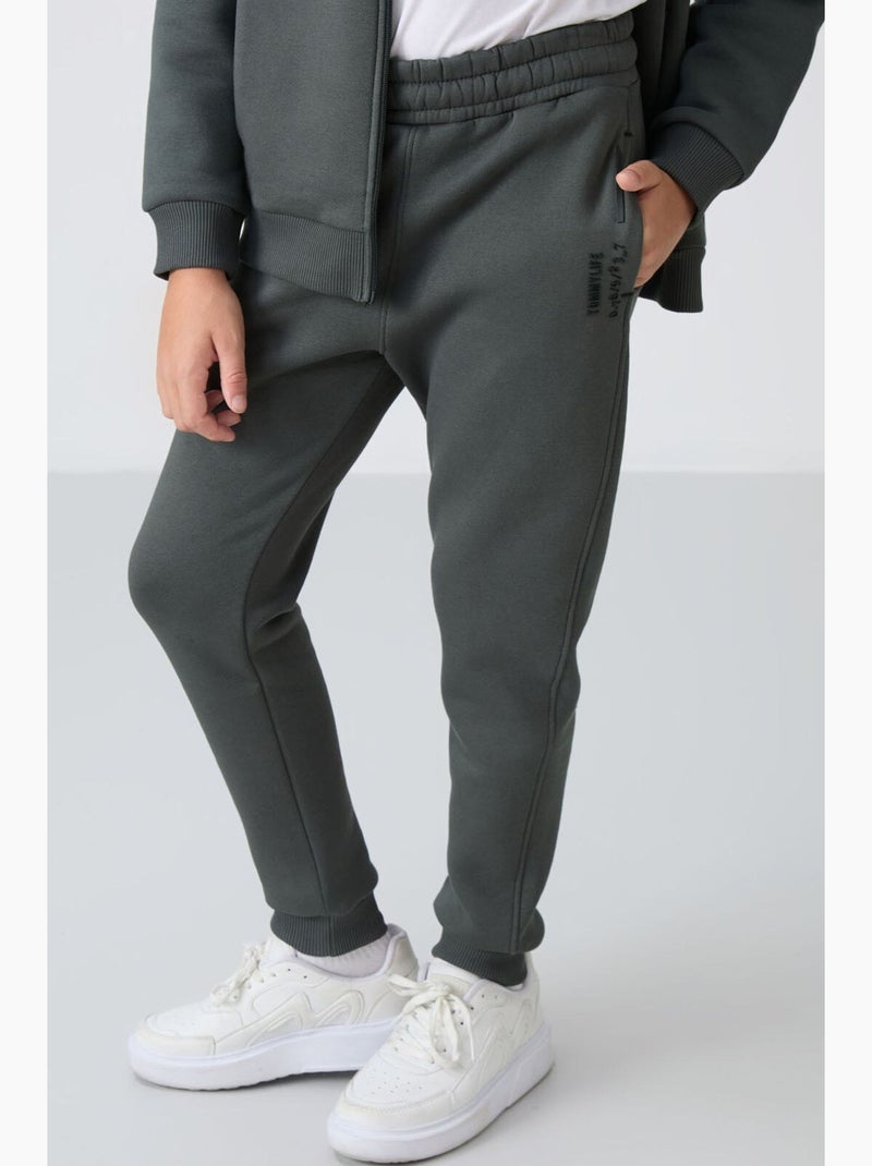 Ensemble sport enfant tommy Noir Kaki - Kiabi