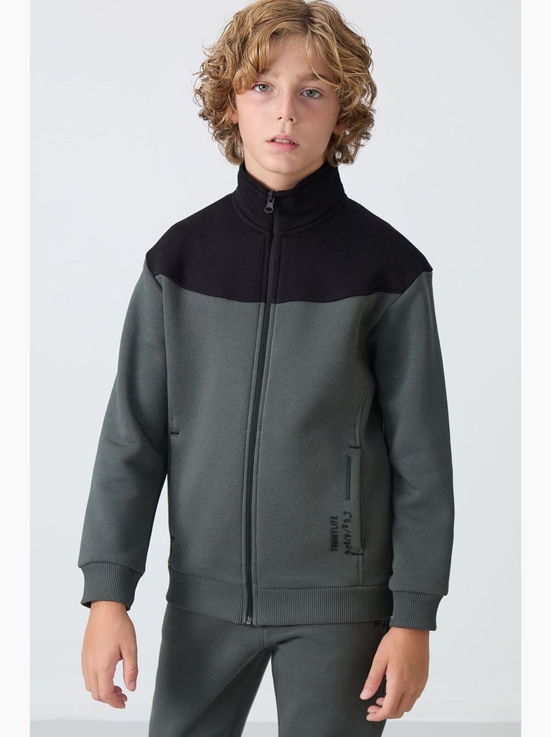 Ensemble sport enfant tommy Noir Kaki - Kiabi