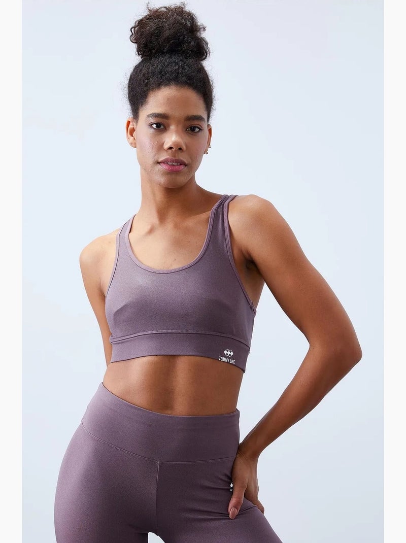 Ensemble sportif sans manches avec legging taille haute tommy Mauve - Kiabi