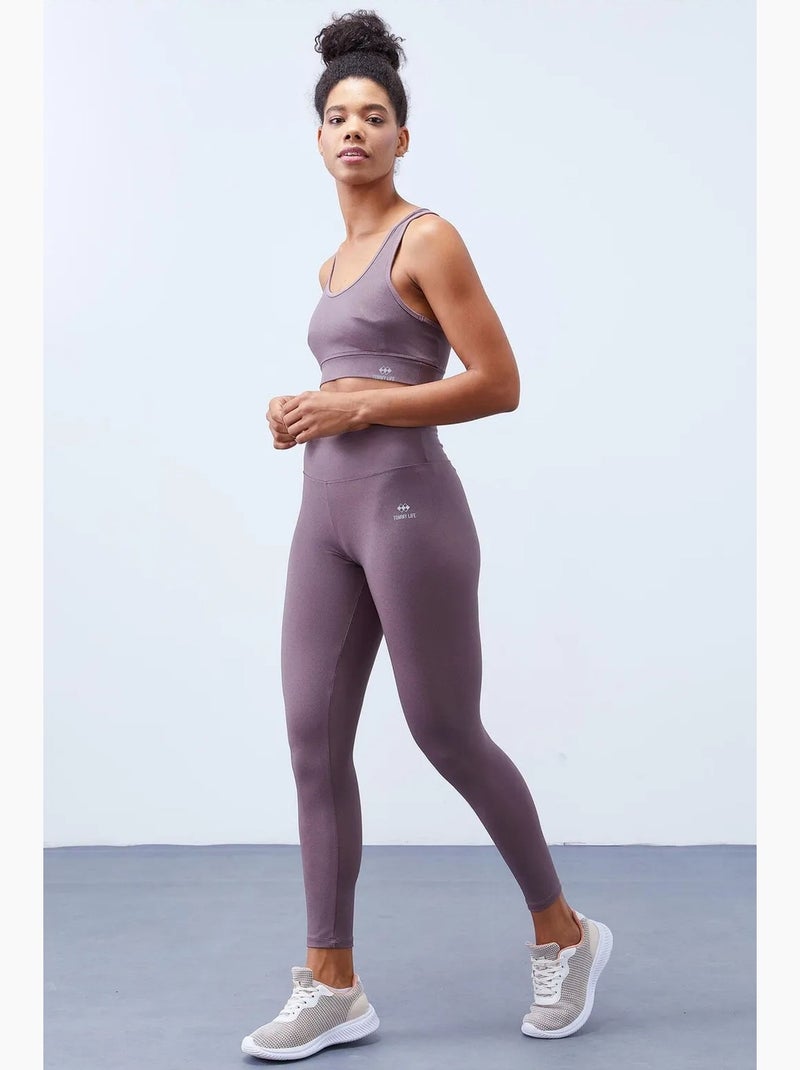 Ensemble sportif sans manches avec legging taille haute tommy Mauve - Kiabi