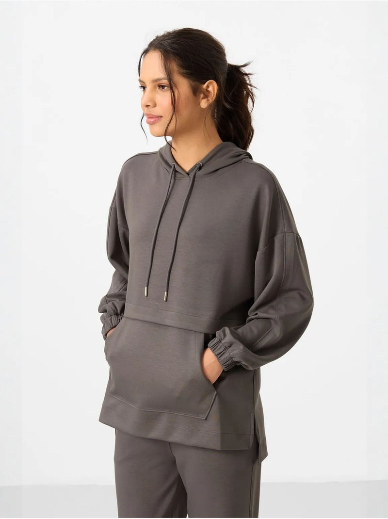 Ensemble sweat à capuche et pantalon large tommy Gris Noir - Kiabi