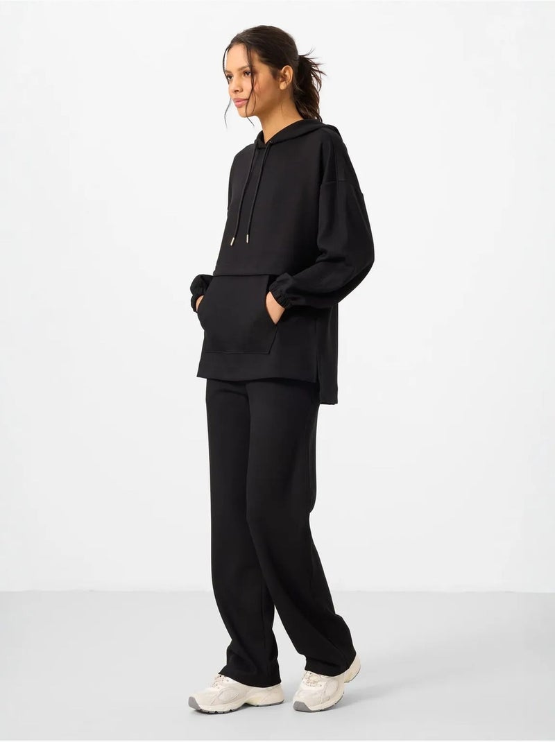 Ensemble sweat à capuche et pantalon large tommy Noir - Kiabi