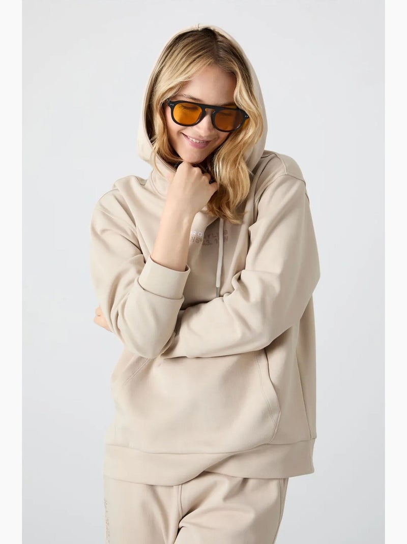 Ensemble sweat à capuche et pantalon oversize tommy Beige argile - Kiabi