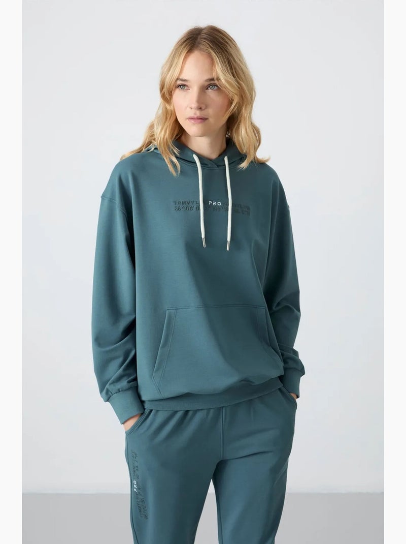 Ensemble sweat à capuche et pantalon oversize tommy Bleu canard - Kiabi