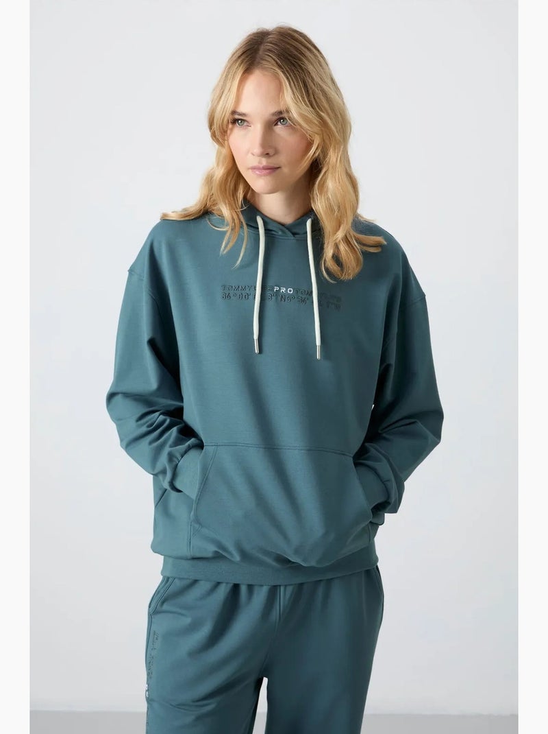 Ensemble sweat à capuche et pantalon oversize tommy Bleu canard - Kiabi