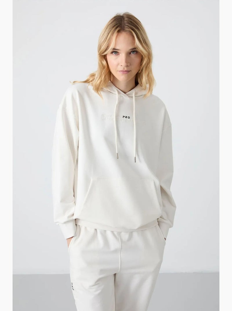 Ensemble sweat à capuche et pantalon oversize tommy Crème - Kiabi