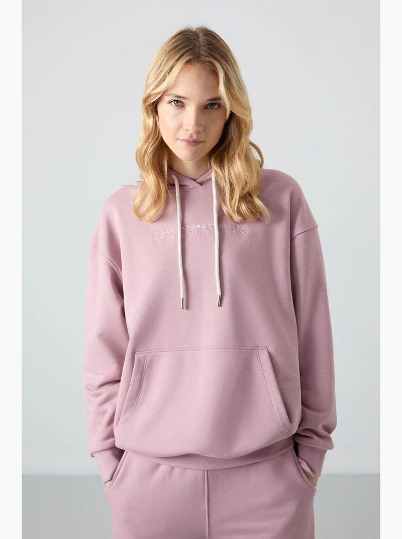 Ensemble sweat à capuche et pantalon oversize tommy Mauve - Kiabi
