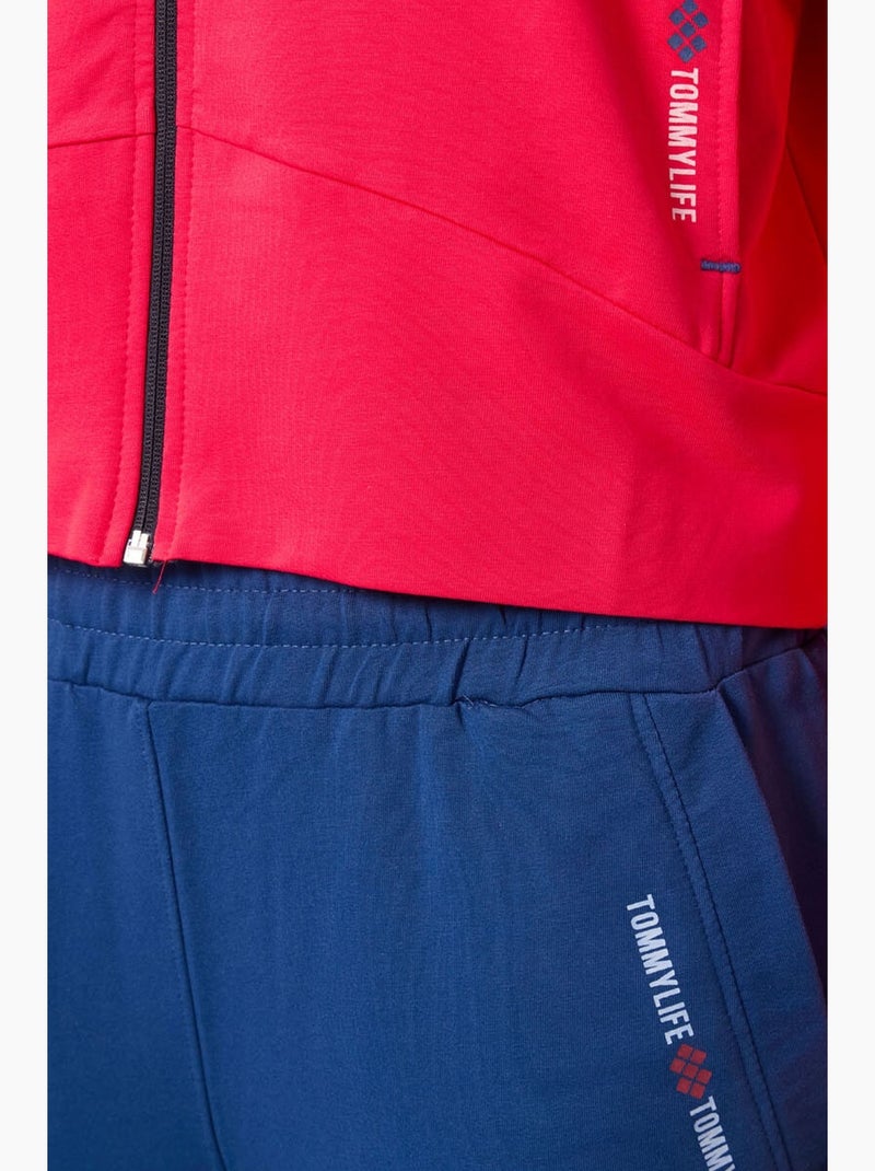Ensemble sweat à capuche et pantalon oversize zippé tommy Rose fluo/Solinotes - Kiabi