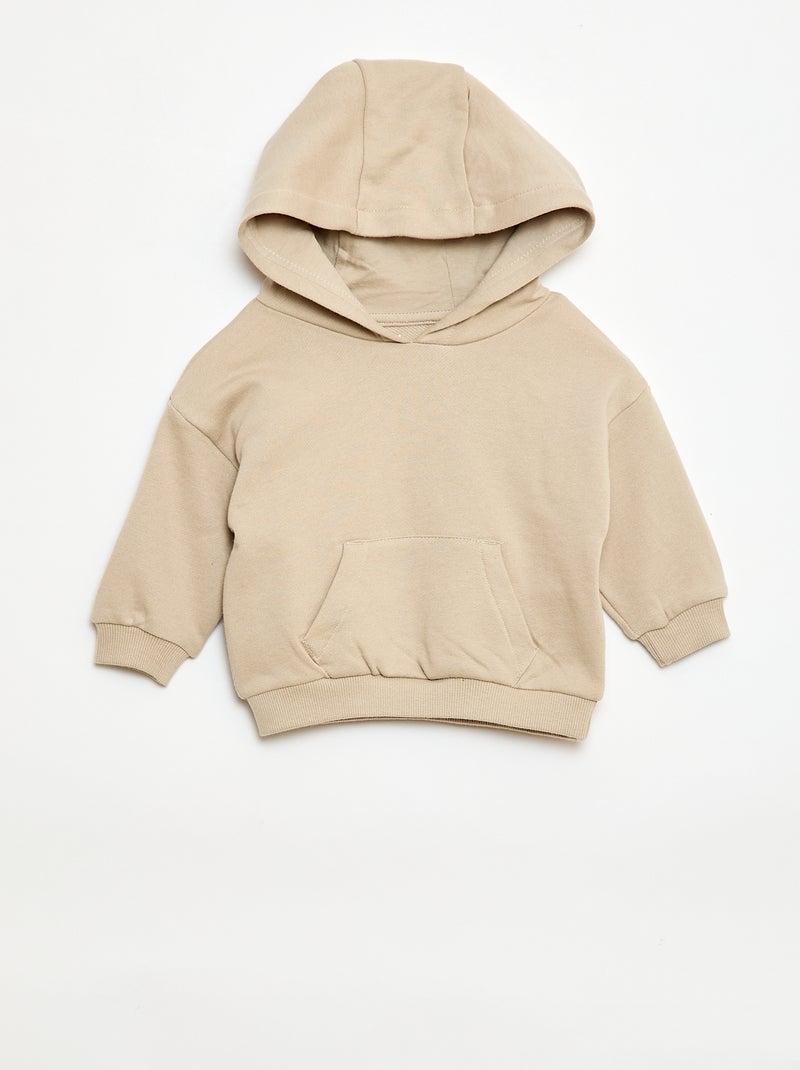 Ensemble sweat à capuche + jogging monochrome - 2 pièces Beige - Kiabi