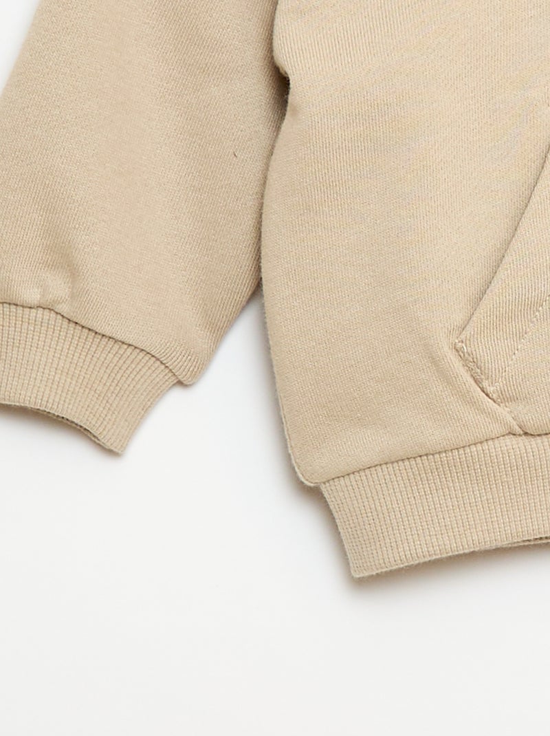 Ensemble sweat à capuche + jogging monochrome - 2 pièces Beige - Kiabi