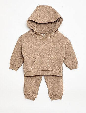 Ensemble sweat à capuche + jogging monochrome - 2 pièces