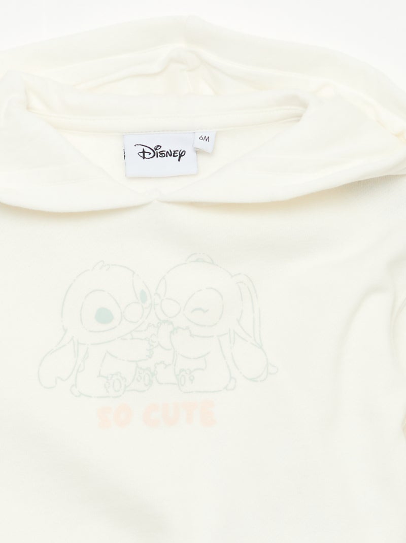 Ensemble sweat à capuche + legging 'Disney' Blanc/bleu - Kiabi