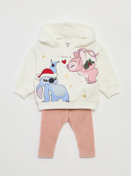 Ensemble sweat à capuche + legging 'Disney' 'Stitch' en coton - Kiabi