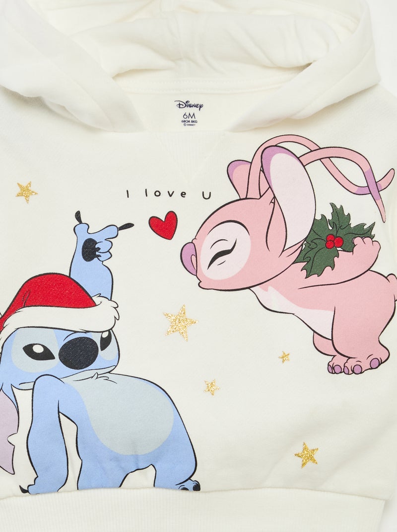 Ensemble sweat à capuche + legging 'Disney' 'Stitch' en coton Blanc - Kiabi